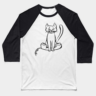 Cat On the Phone - Cute Animal Baseball T-Shirt